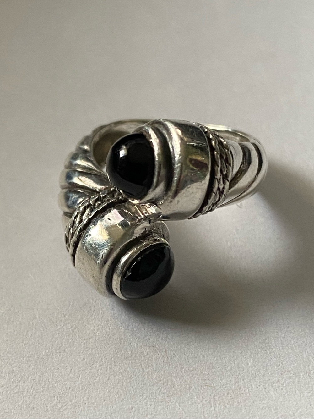 Vintage 925 Sterling Silver & Onyx Ring